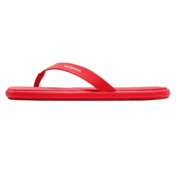 Lululemon Womens Restfeel Flip-Flop Red Glow / Red Glow / White 8 - Picture 13 of 16